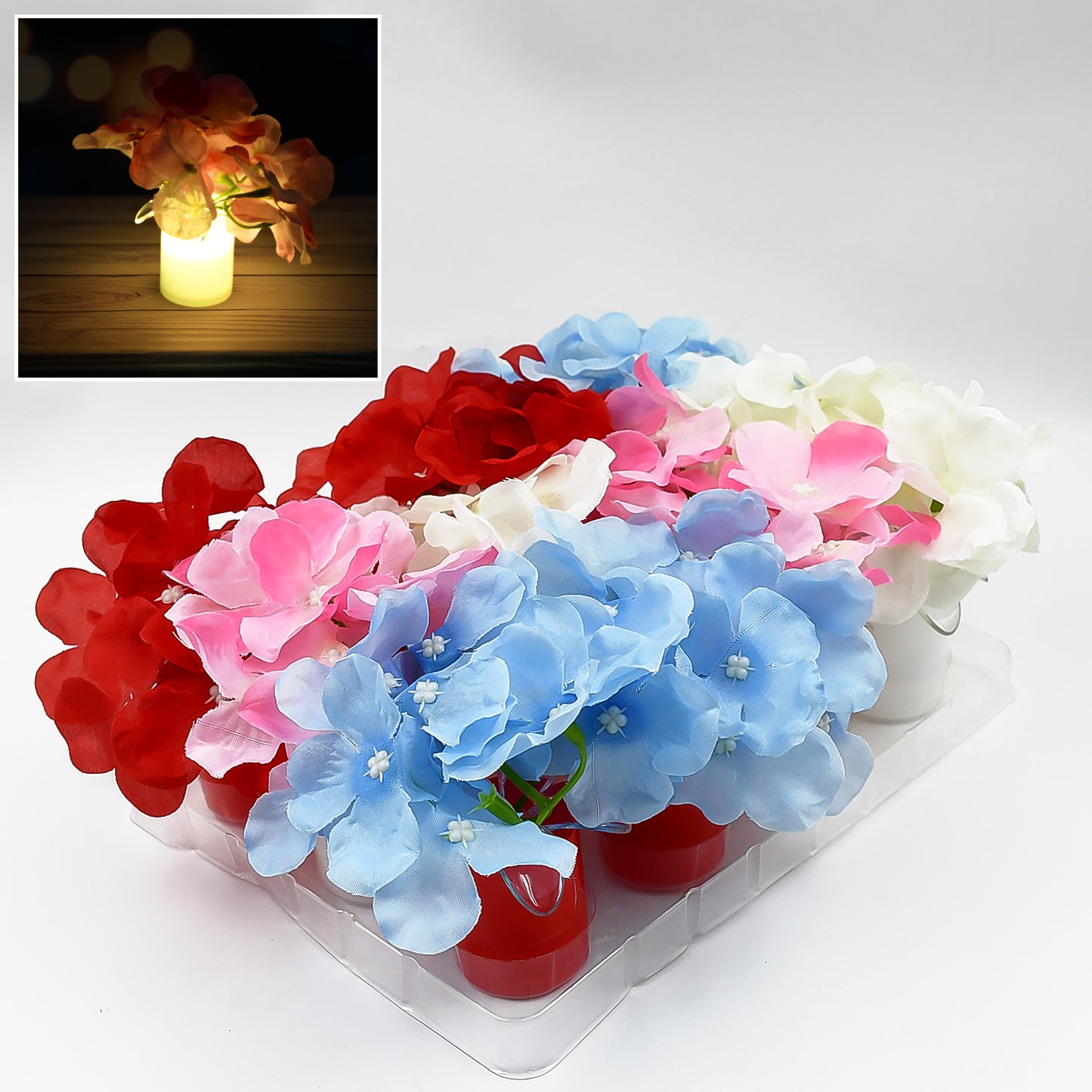 12 Pcs LED Artificial Flower Mood Lamp Set for Home Decor - Happy Price - Image 4