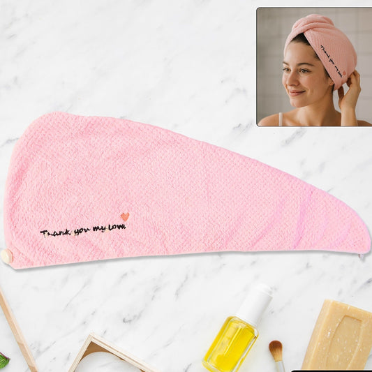 Ultra Soft Microfiber Hair Turban Wrap with Button - Quick Dry & Absorbent (1 Pc) - Happy Price - Image 1