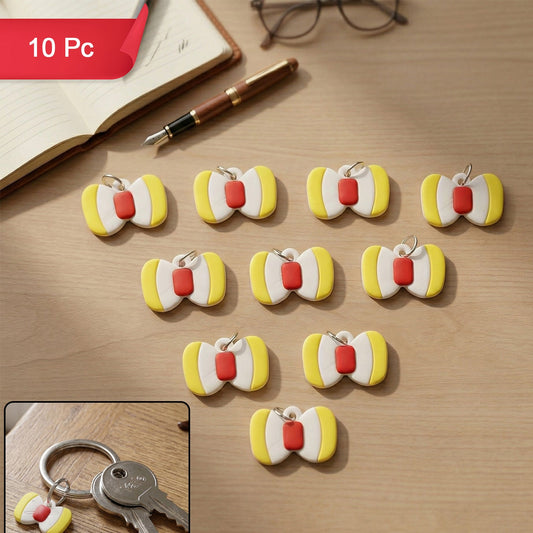 Cute Bow Shape Bag Charm Keychain Set (10  Pc)