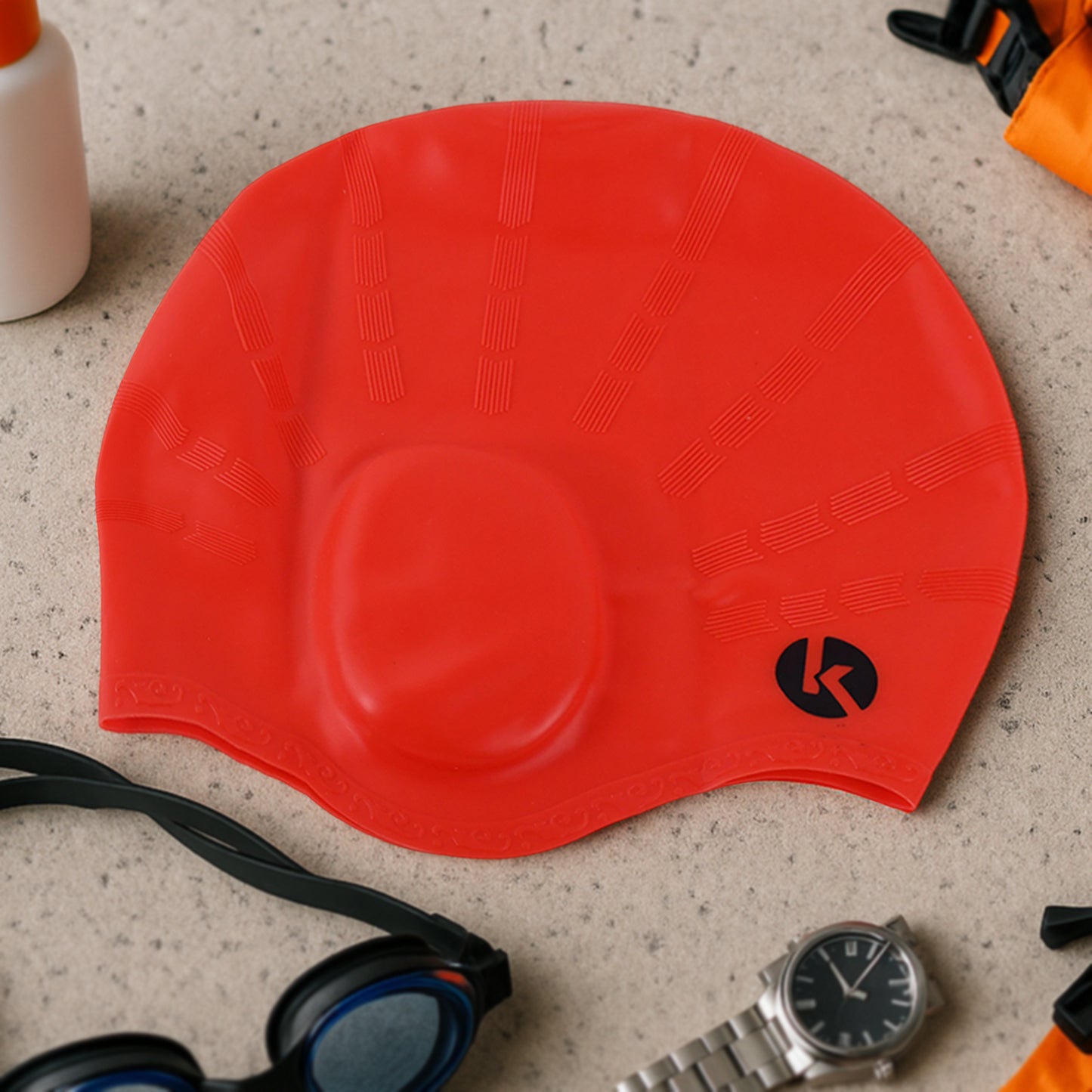 Premium Silicone Swimming Cap for Adults (1 Pc) - Waterproof & Ear Protection - Happy Price - Image 3