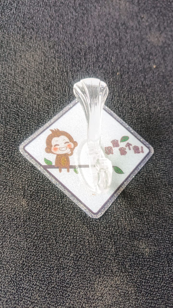 Cute Cartoon Print Transparent Wall Hook With Self-adhesive Back (1 Pc) - Happy Price - Image 7