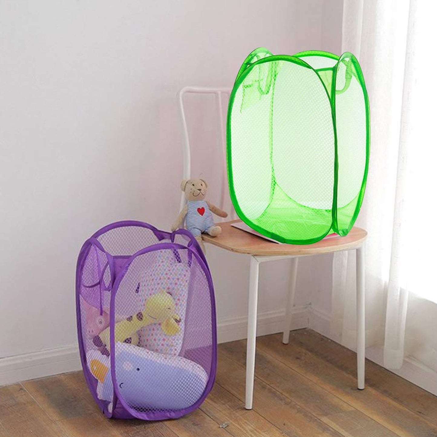 Foldable Mesh Laundry Basket with Handles - Collapsible Storage Bin - Happy Price - Image 6