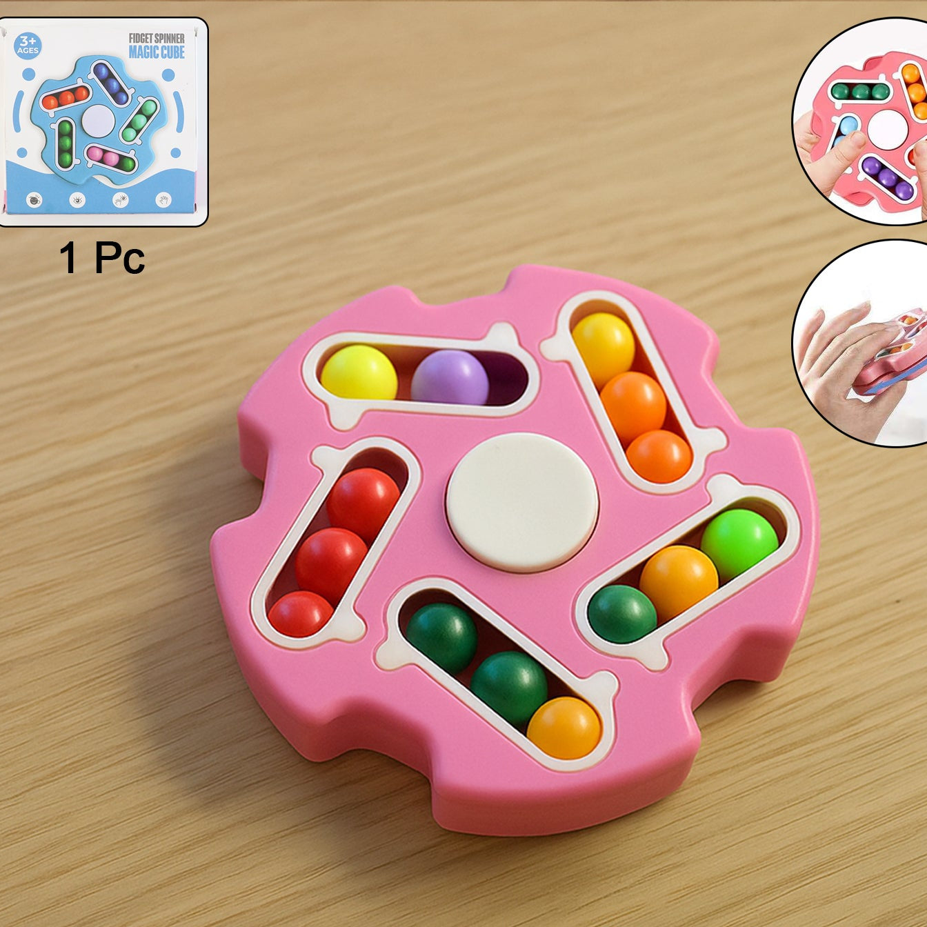 Multi-Track Fidget Spinner Puzzle Toy for Focus & Stress Relief - 1 Pc - Great Price - Image 1