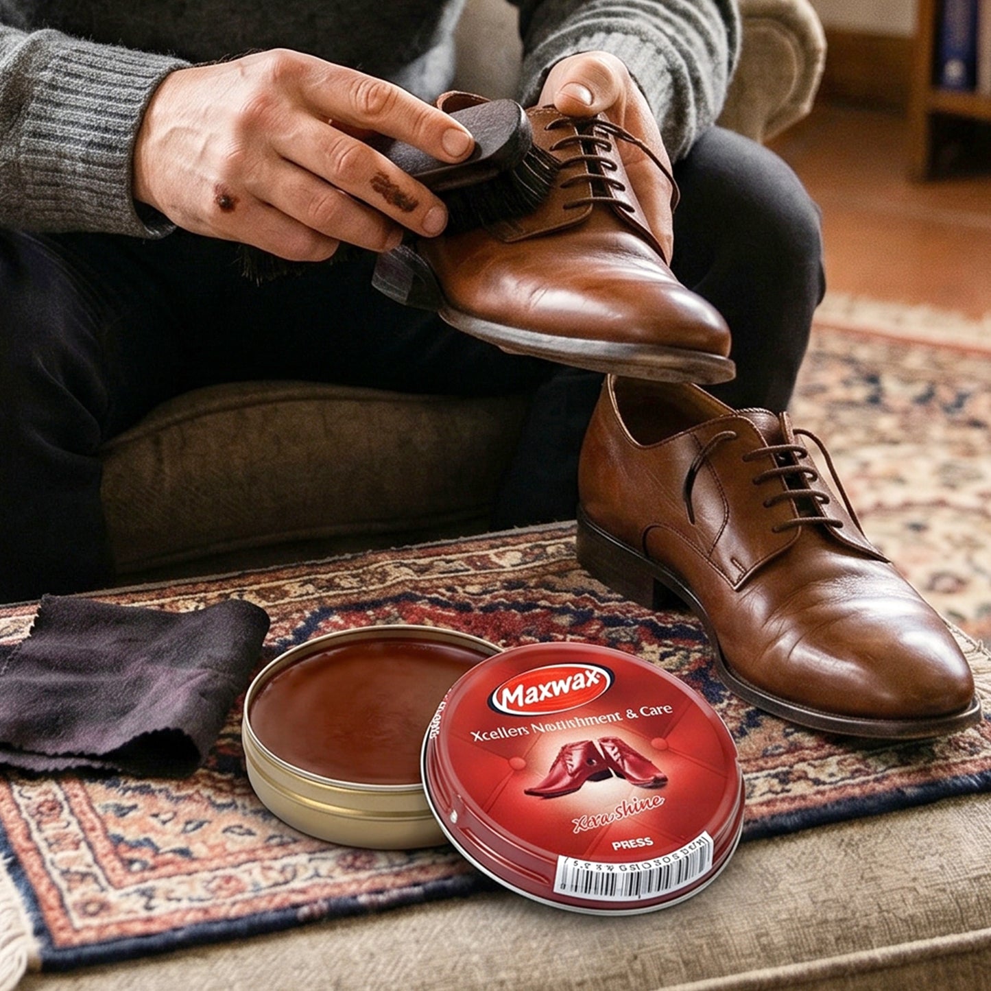 Maxwax Brown Shoe Polish Cream (1 Pc 15 Gm)
