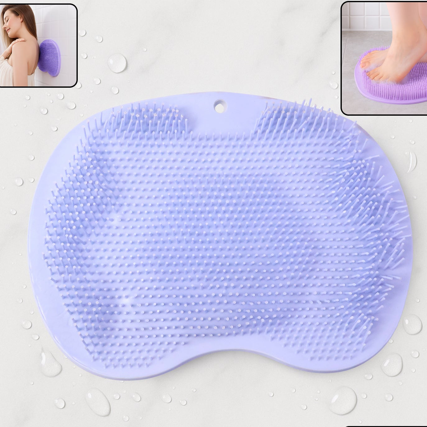 Green Silicone Foot Scrubber Mat with Suction Cups for Shower - Happy Price - Image 1