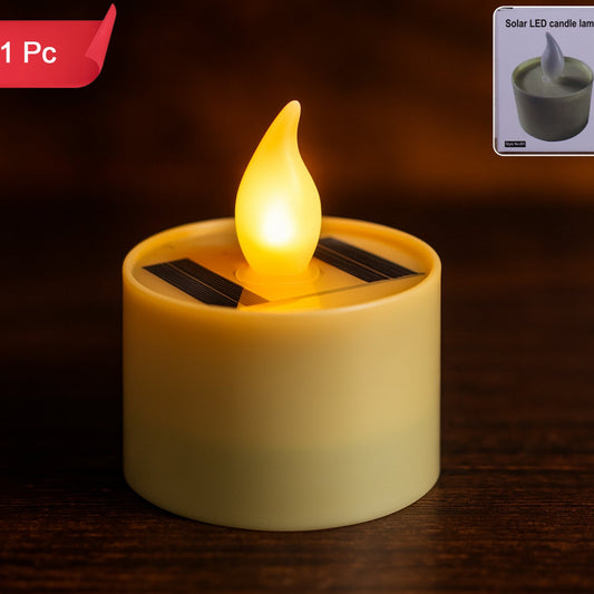 Solar Powered LED Flickering Candle Light (1 Pc) - Safe & Eco-Friendly - Happy Price - Image 1