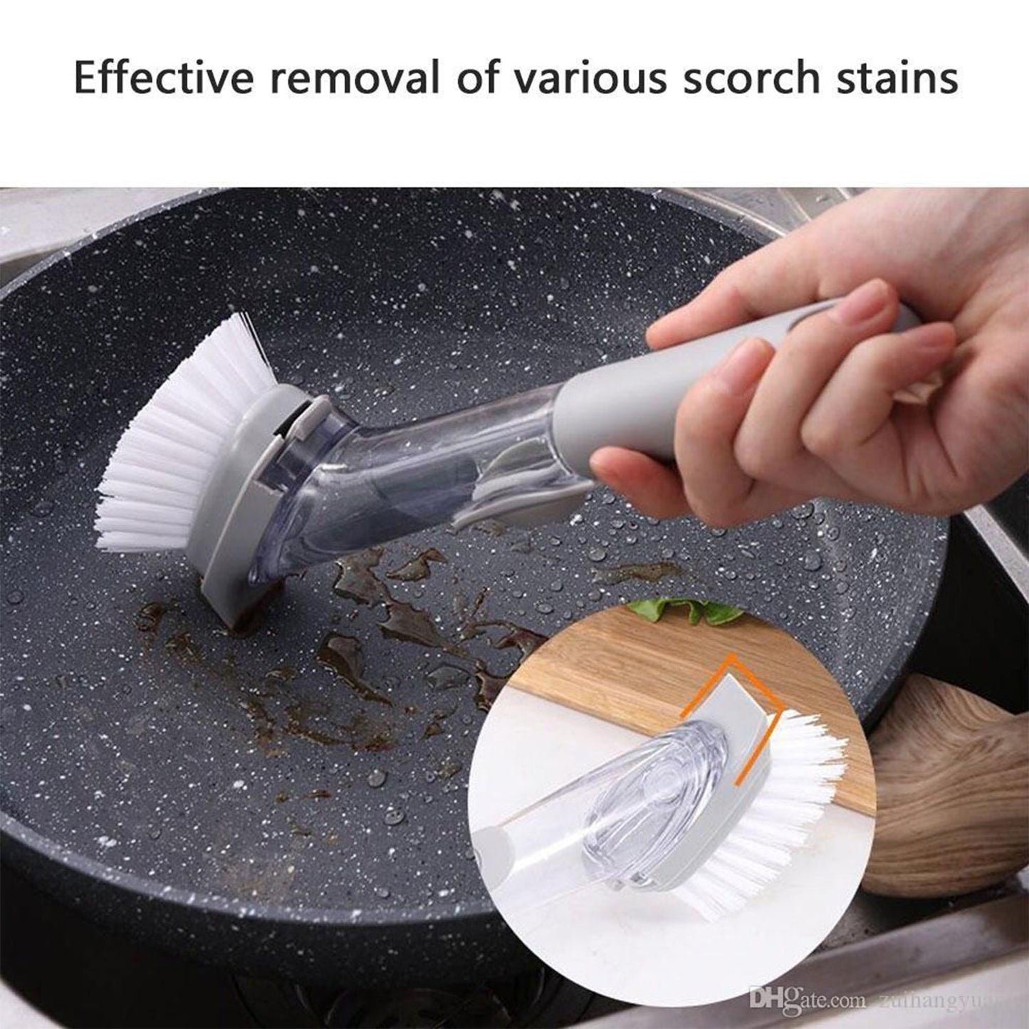 2-in-1 Long Handle Dishwashing Brush with Soap Dispenser - Happy Price - Image 5