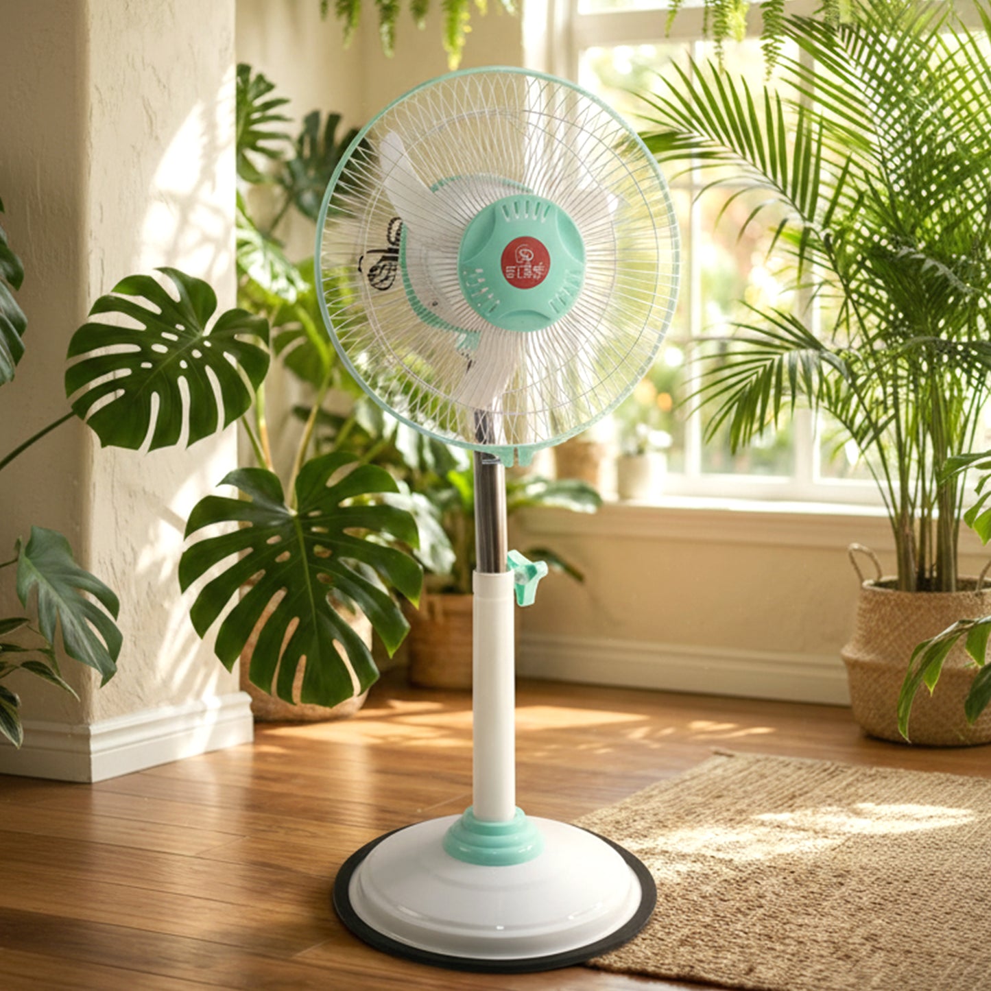 12V DC Hybrid Pedestal Fan with IEC C13 Cable - Adjustable Stand Fan for Home & Office - Happy Price - Image 6