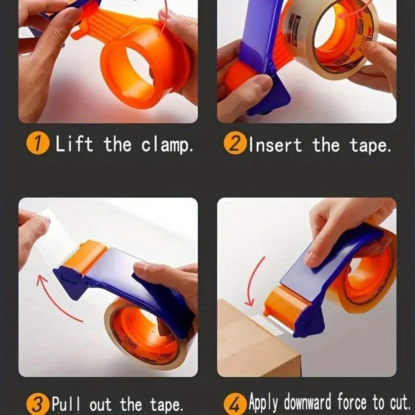60mm Handheld Tape Dispenser with Cutter for Packaging Boxes - Happy Price - Image 3