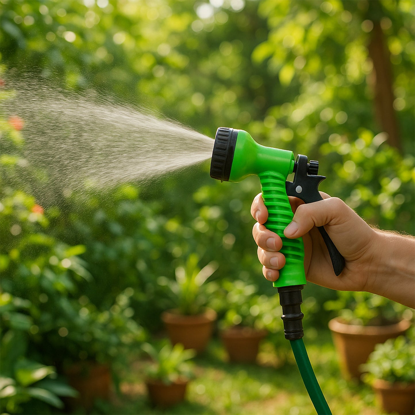 Multi-Pattern Garden Hose Nozzle with Trigger Control - 1 Pc - Happy Price - Image 3