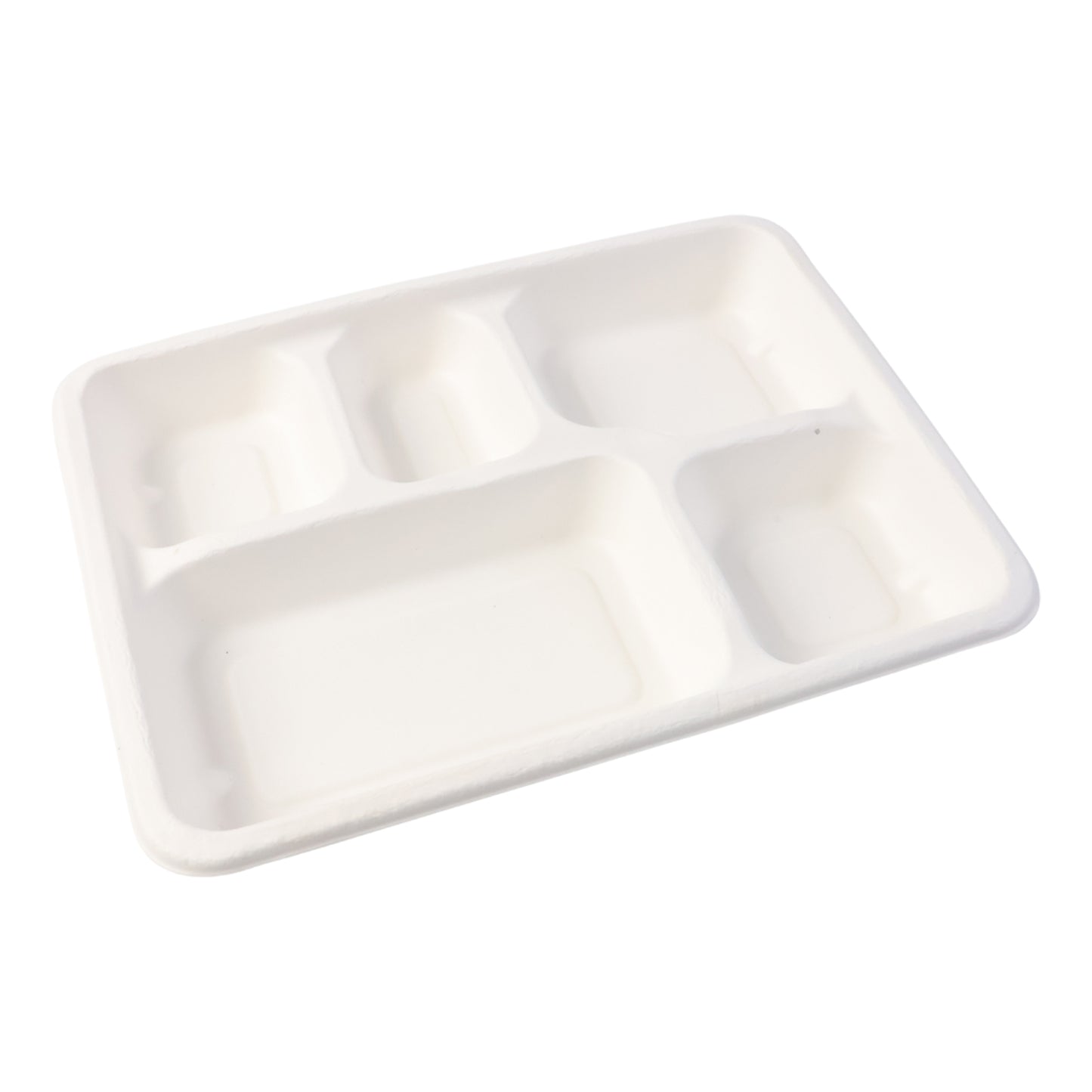 5-Compartment Bagasse Plates - 10 Pcs Pack | Eco-Friendly & Compostable Meal Trays - Happy Price - Image 5