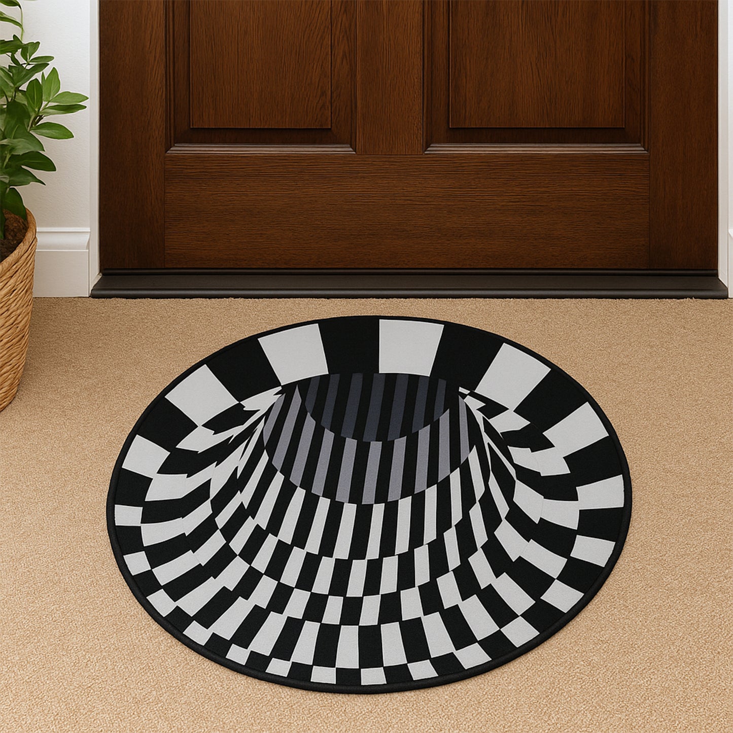 3D Vortex Illusion Round Carpet Mat - 60 Cm Diameter - Happy Price - Image 3