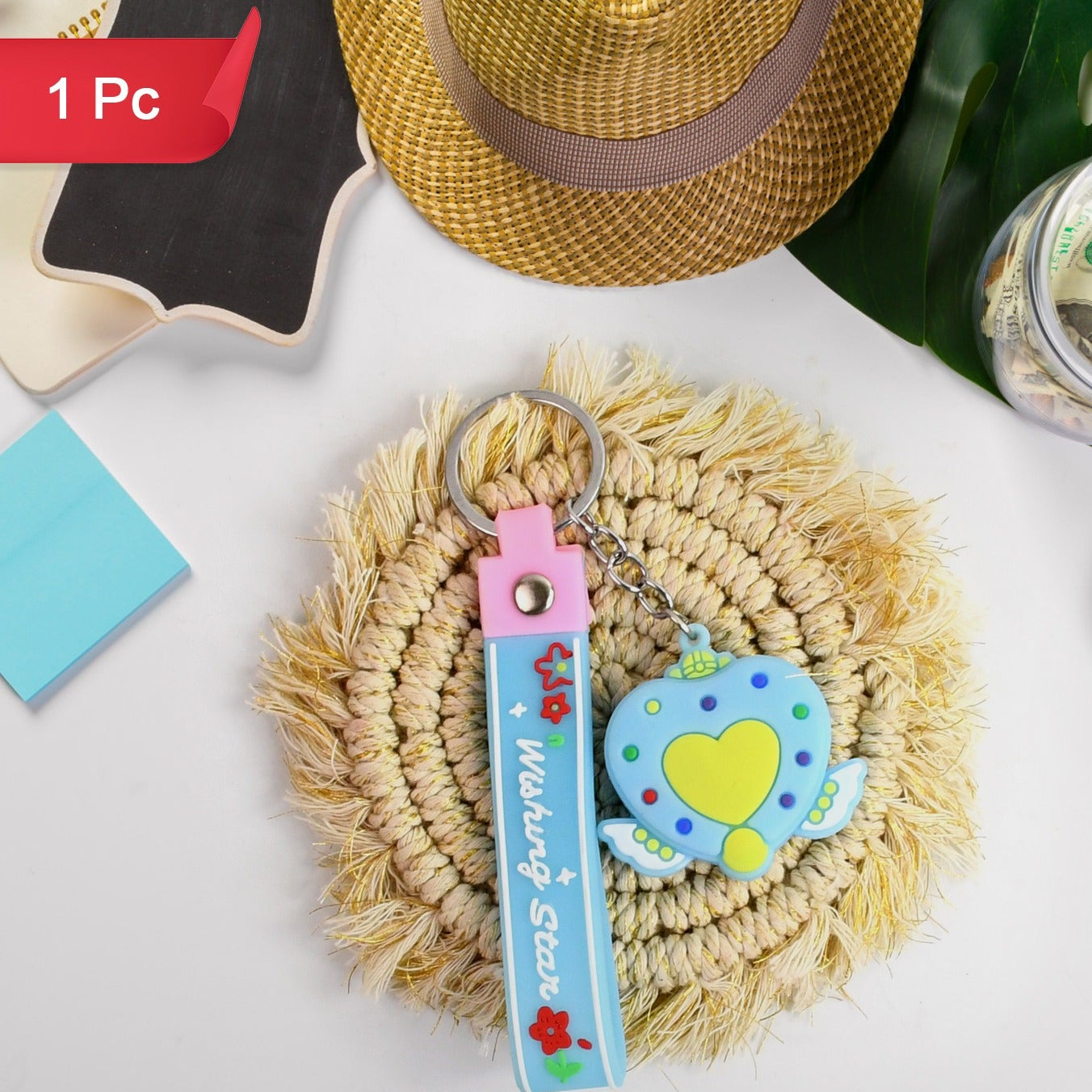 Cute Silicone 3d Key Chain With Metal Hook  Strap (Pack Of 1) - Happy Price - Image 1