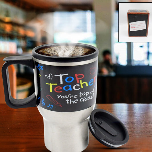 Stainless Steel Vacuum Glass Insulated Glass Coffee Cups Double Walled Travel Mug Car Coffee Mug (With Lid  Handle) - Happy Price - Image 1