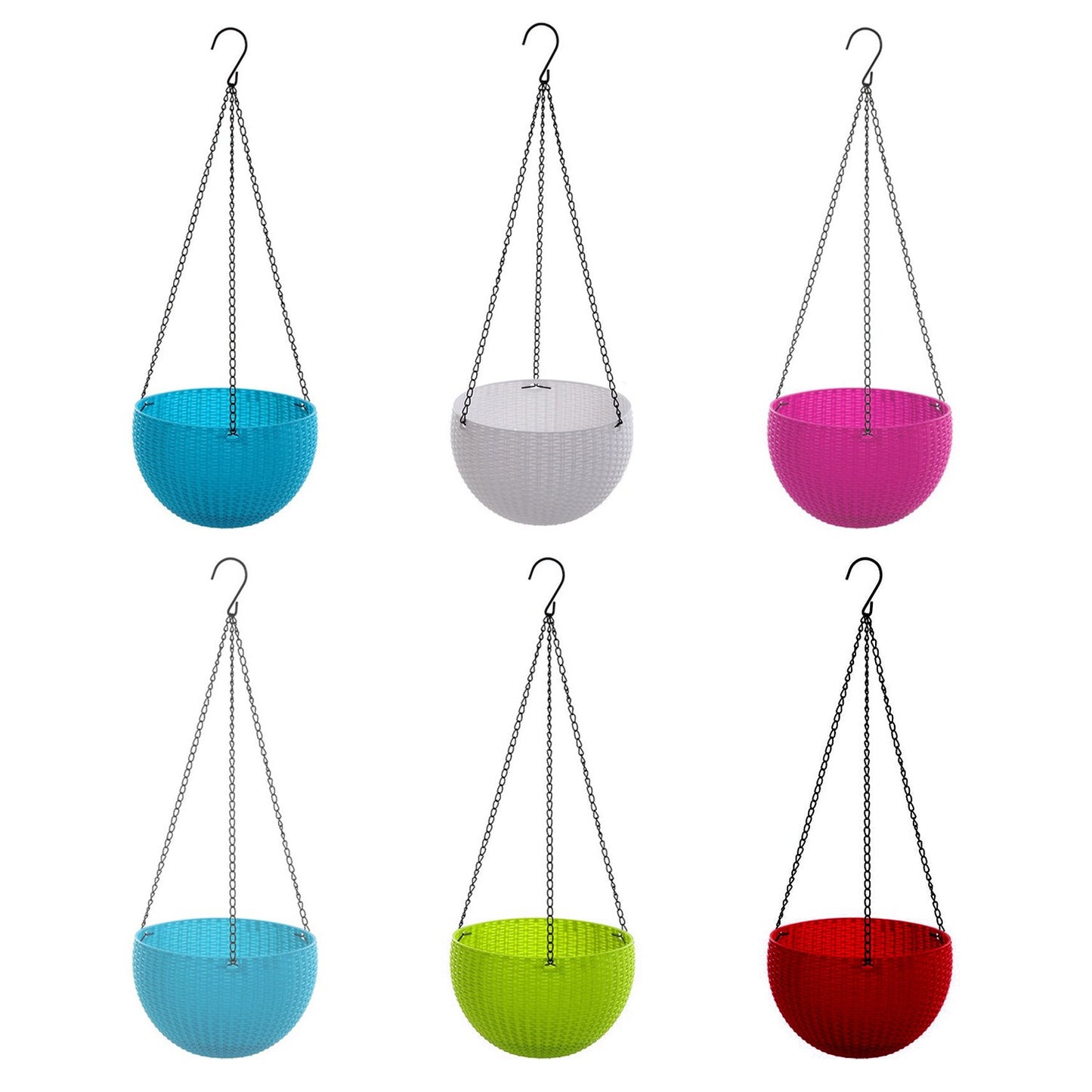 Plastic Hanging Planter with Chain (6 Pc Set) - Happy Price - Image 7