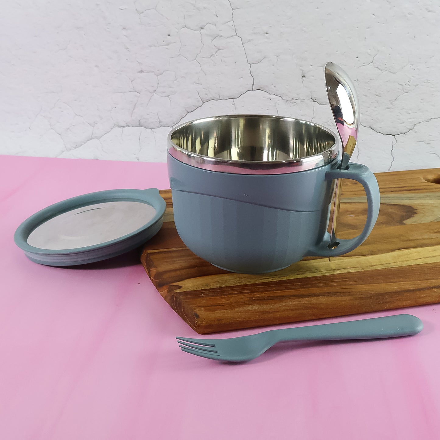 Apex Hot-X Insulated Soup Bowl (700 ML) with Lid & Utensils - Stainless Steel - Happy Price - Image 6