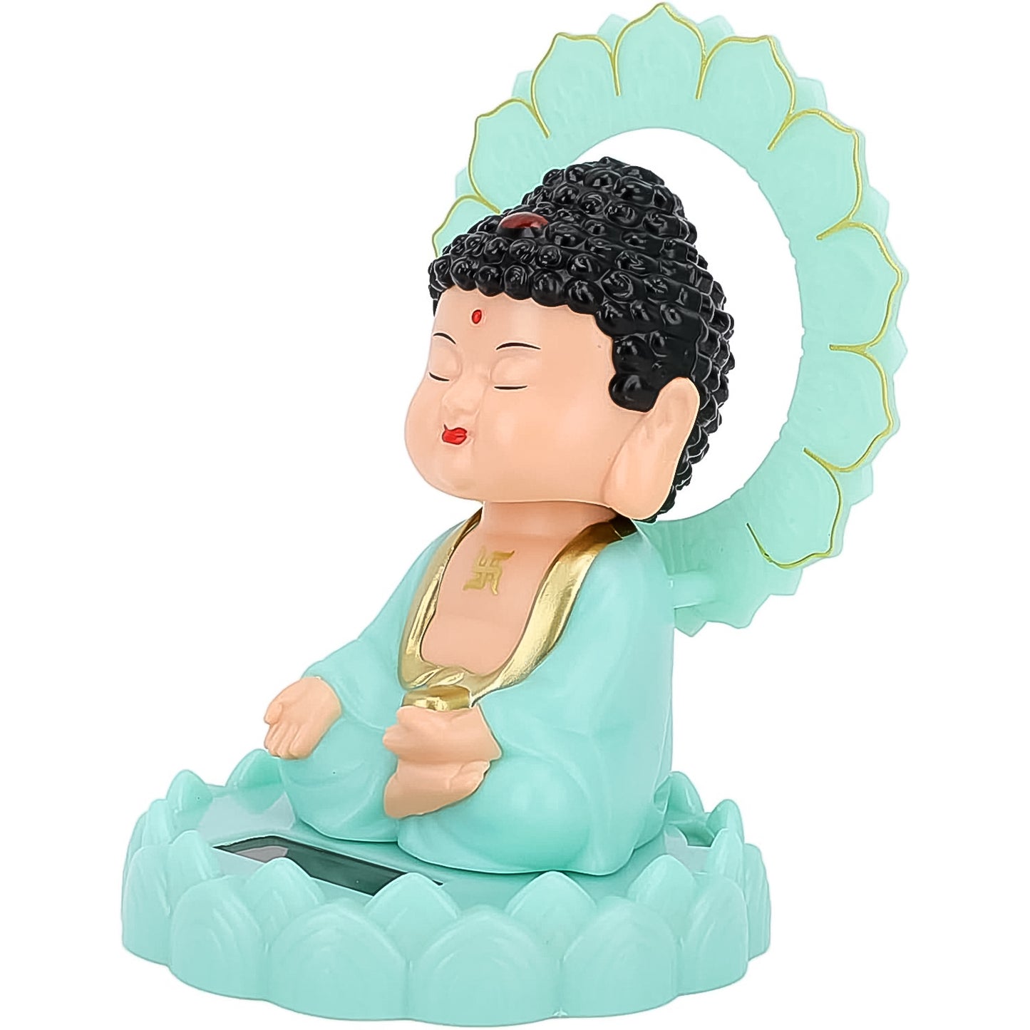 Plastic Solar Powered Moving Head Sitting Action Buddha Statue (1 Pc) - Happy Price - Image 4