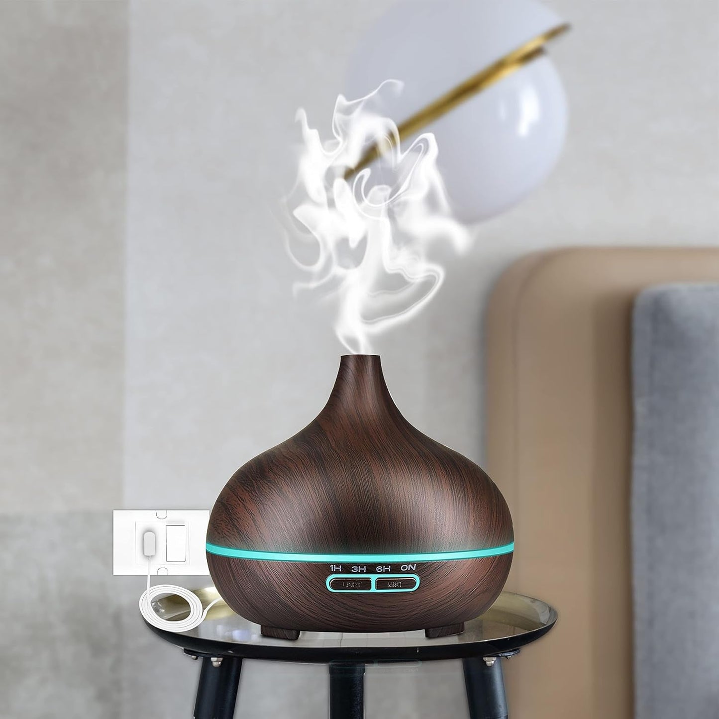 Aromatherapy Humidifier With 7 Colourful Led Light Change (500 Ml Capacity  With Remote) - Happy Price - Image 4