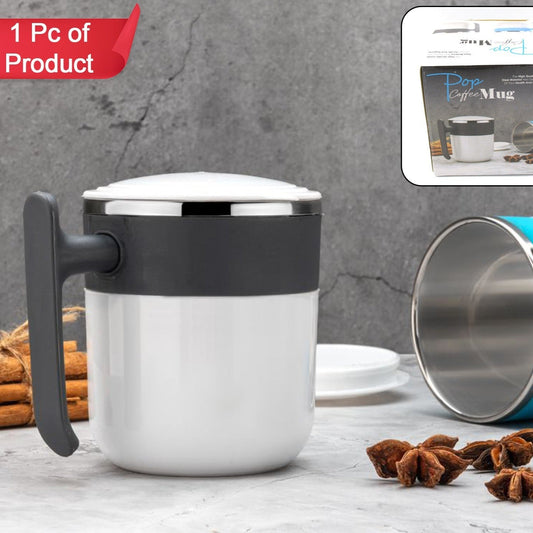 Stainless Steel Lid Cover Hot Coffeetea Mug Hot Insulated Double Wall Stainless Steel Coffee And Milk Cup With Lid - Coffee Cup (1 Pc ) - Happy Price - Image 1