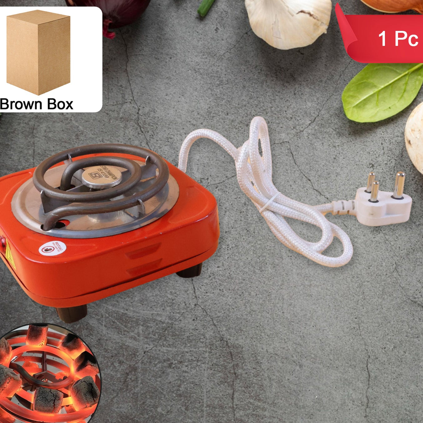 Portable Electric Single Burner Hot Plate - 1 Pc - Happy Price - Image 1