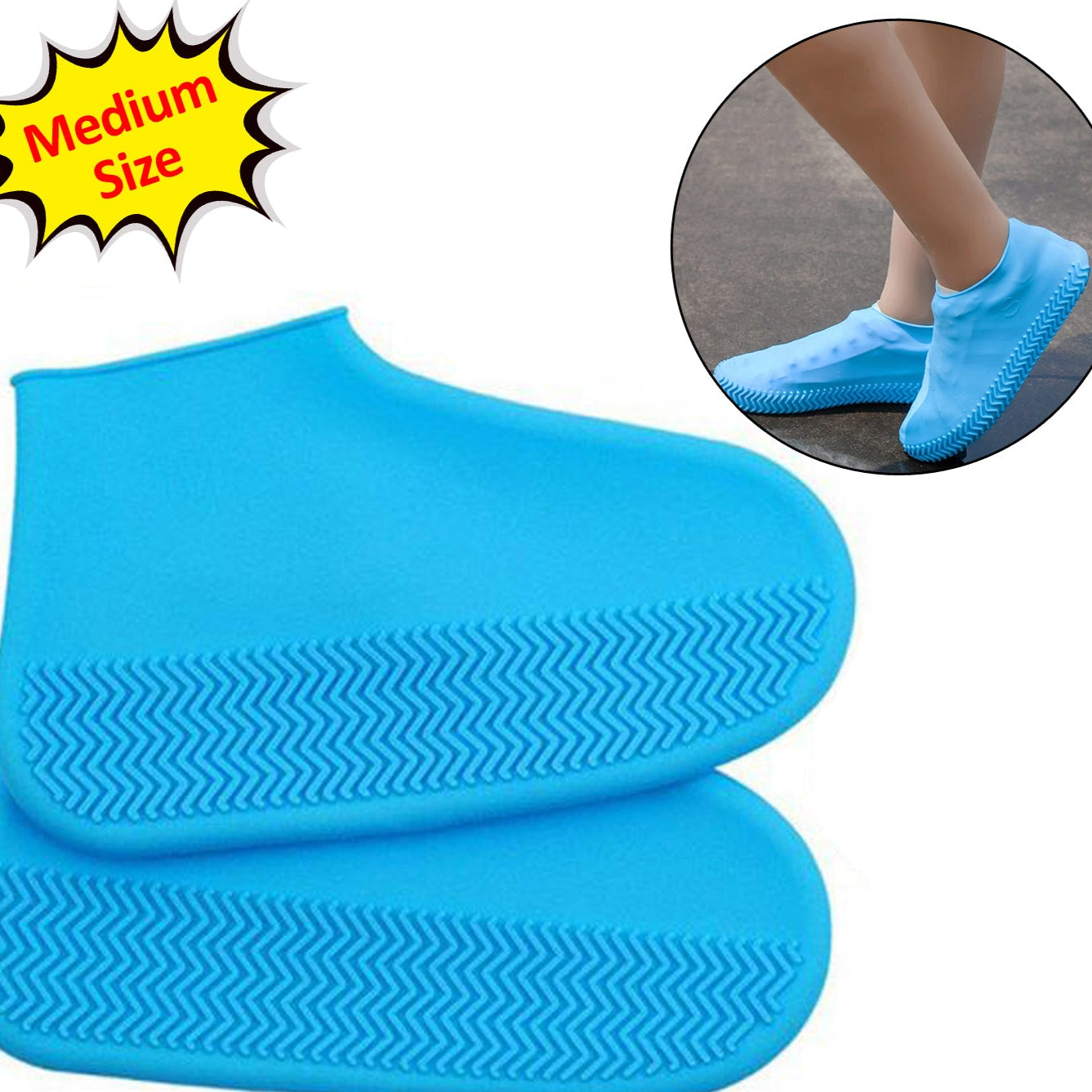 Non-slip Silicone Rain Reusable Anti Skid Waterproof Fordable Boot Shoe Cover - Happy Price - Image 1
