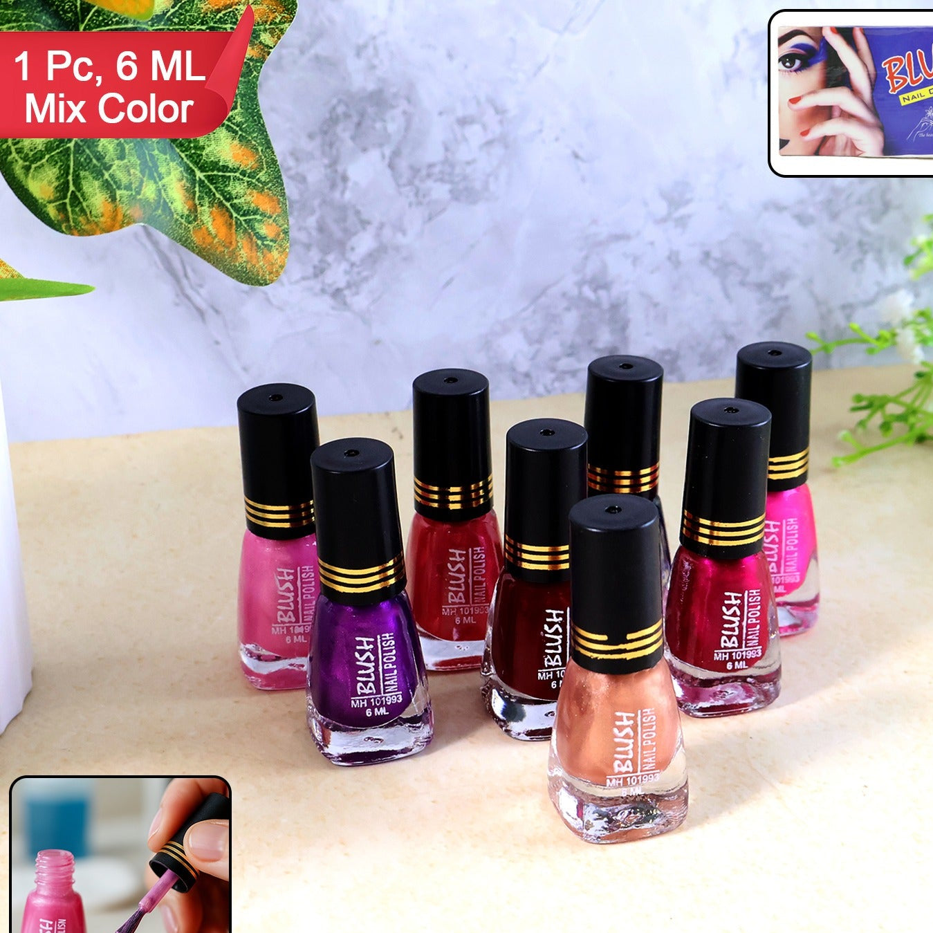 Blush Dark Mini Nail Polish (Mix Color  6 Ml  1 Pc)