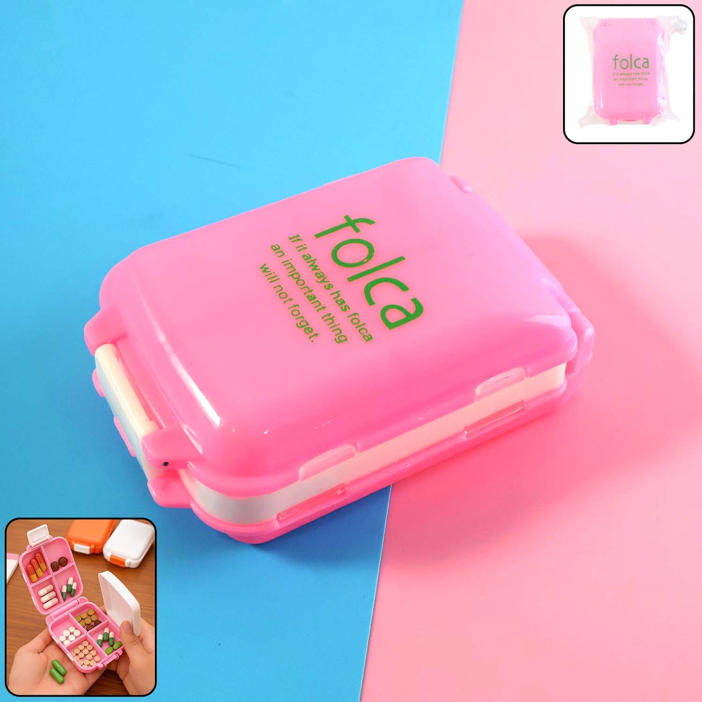 Portable Pink Dual-Sided Pill Organizer Box (1 Pc) - Happy Price - Image 2