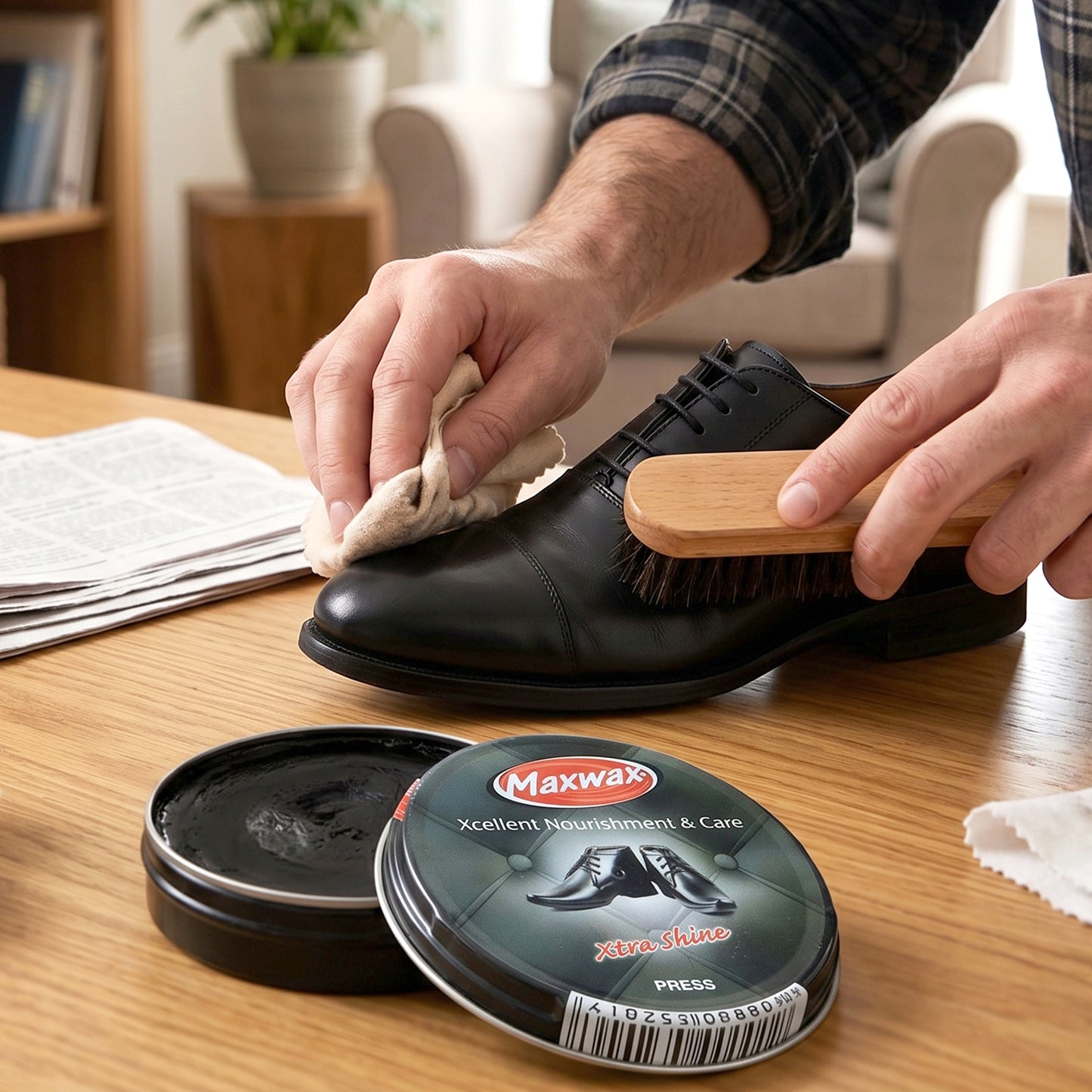 Maxwax Black Shoe Polish Cream (1 Pc 40 Gm)