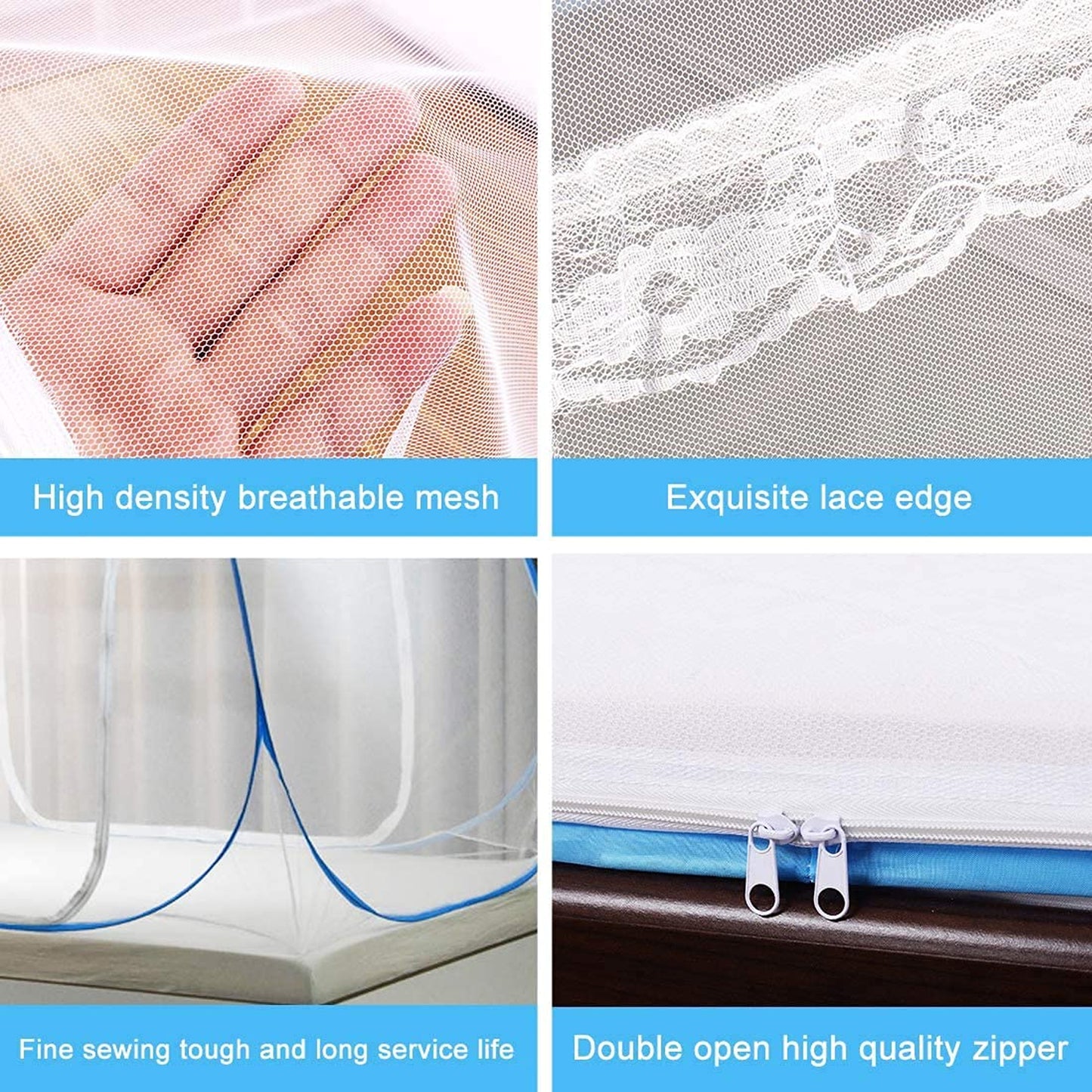 Premium Polyester Foldable Mosquito Net Tent (100 Cm Long  1 Pc) - Happy Price - Image 6