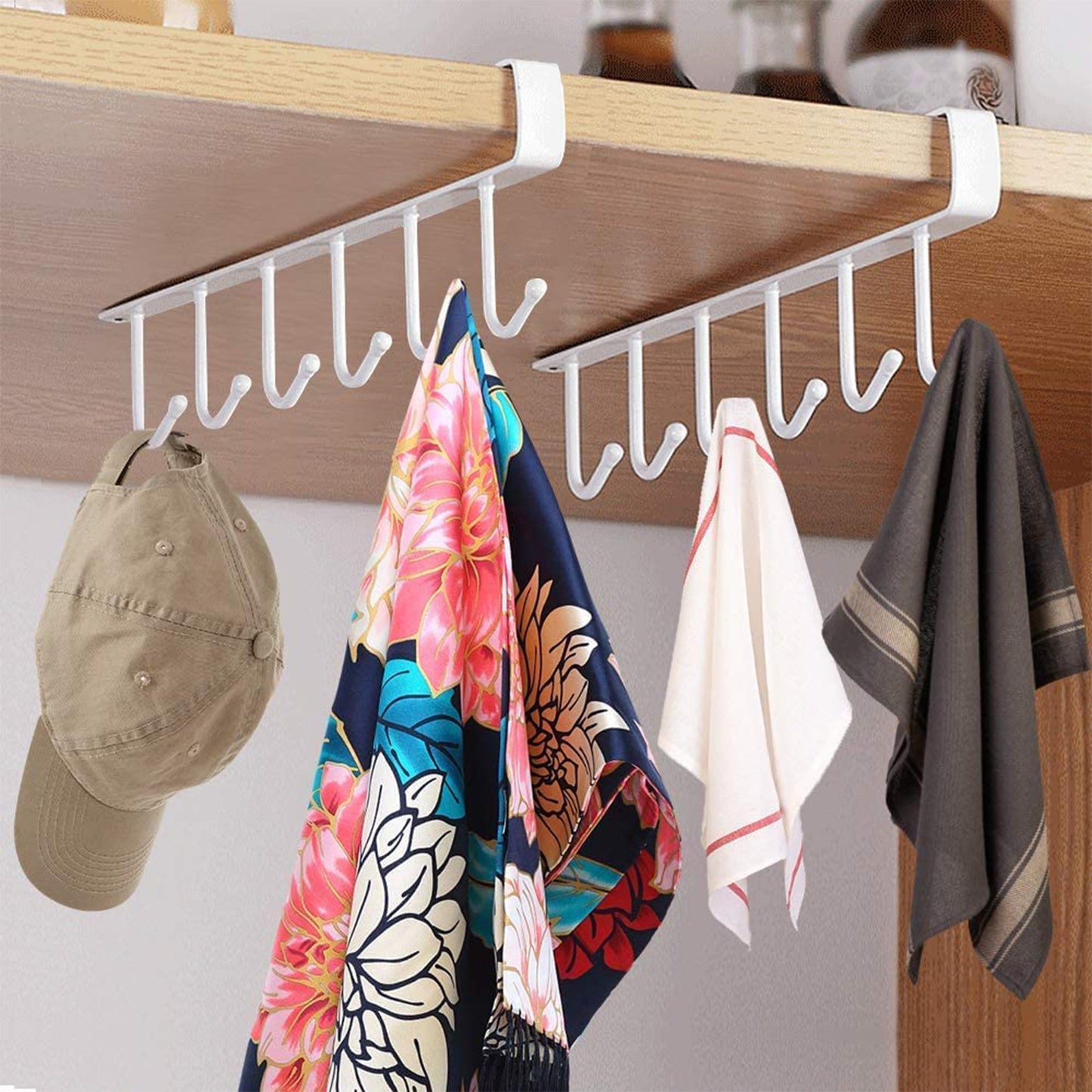Small Metal Cabinet Organizer Rack with 6 Hooks - 1 Pc - Happy Price - Image 3