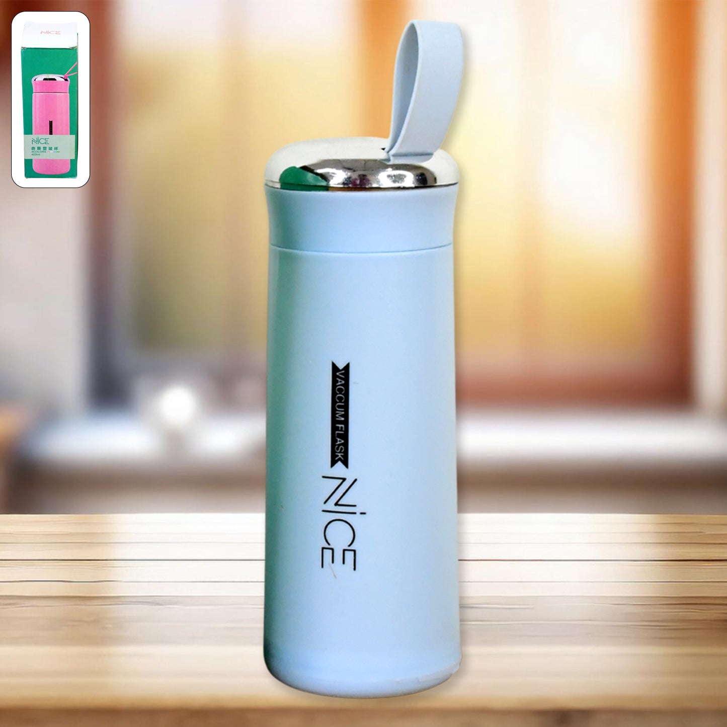 400ml Borosilicate Glass Water Bottle - Leak Proof, Light Blue (1 Pc) - Happy Price - Image 6