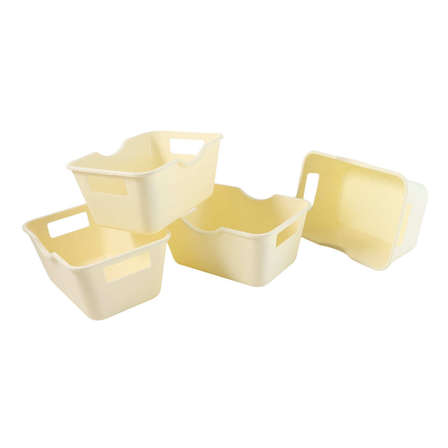 Set of 4 Plastic Storage Baskets with Handles - 15 x 10.5 cm Utility Organizers - Happy Price - Image 2