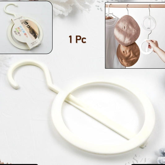 Plastic Circle Hanger Hat Closet Joint Hanger Rings Hanger Hat Storage Towel Hanger Hook Bag Hanger Storage For Wall Door Closet Bathroom (1 Pc) - Happy Price - Image 1