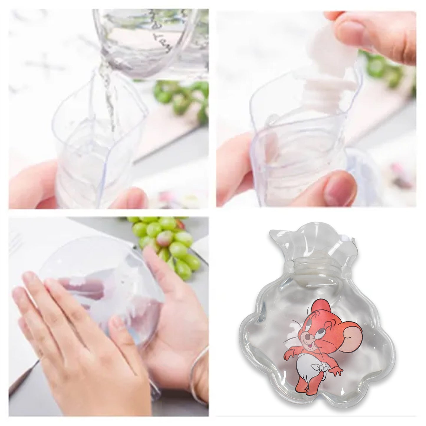 Mix Transparent Multi Design Small Hot Water Bag With Cover For Pain Relief Neck Shoulder Pain And Hand Feet Warmer Menstrual Cramps. - Happy Price - Image 5
