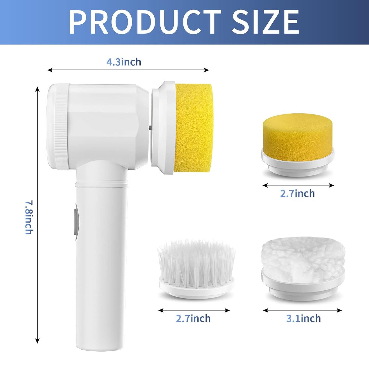 5-in-1 Electric Spin Cleaning Brush with Multiple Heads for Home - Happy Price - Image 5