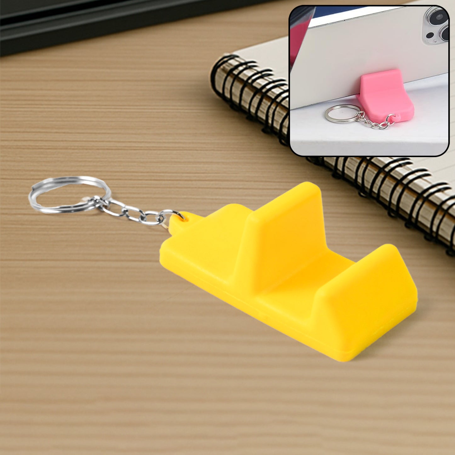 Plastic 2-in-1 Mobile Stand Keychain (1 Pc) - Happy Price - Image 6