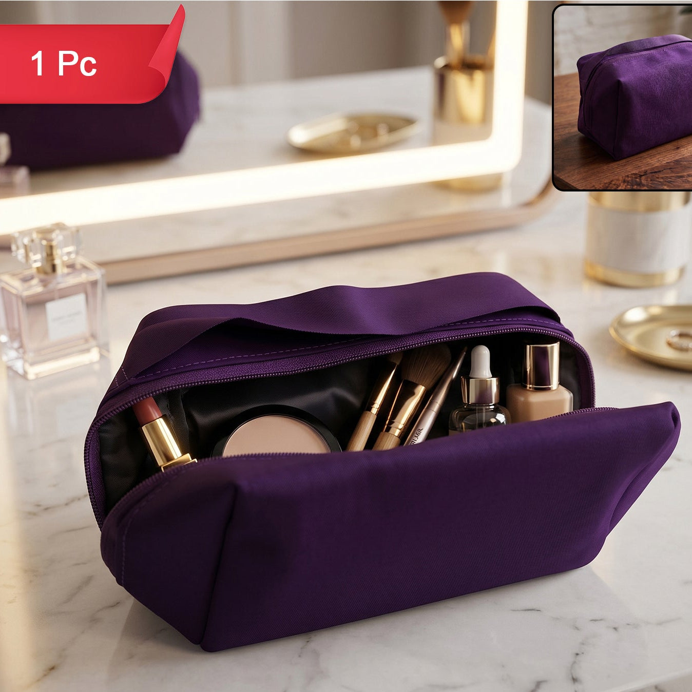 Multipurpose Travel Makeup Organizer Storage Bag (1 Pc)