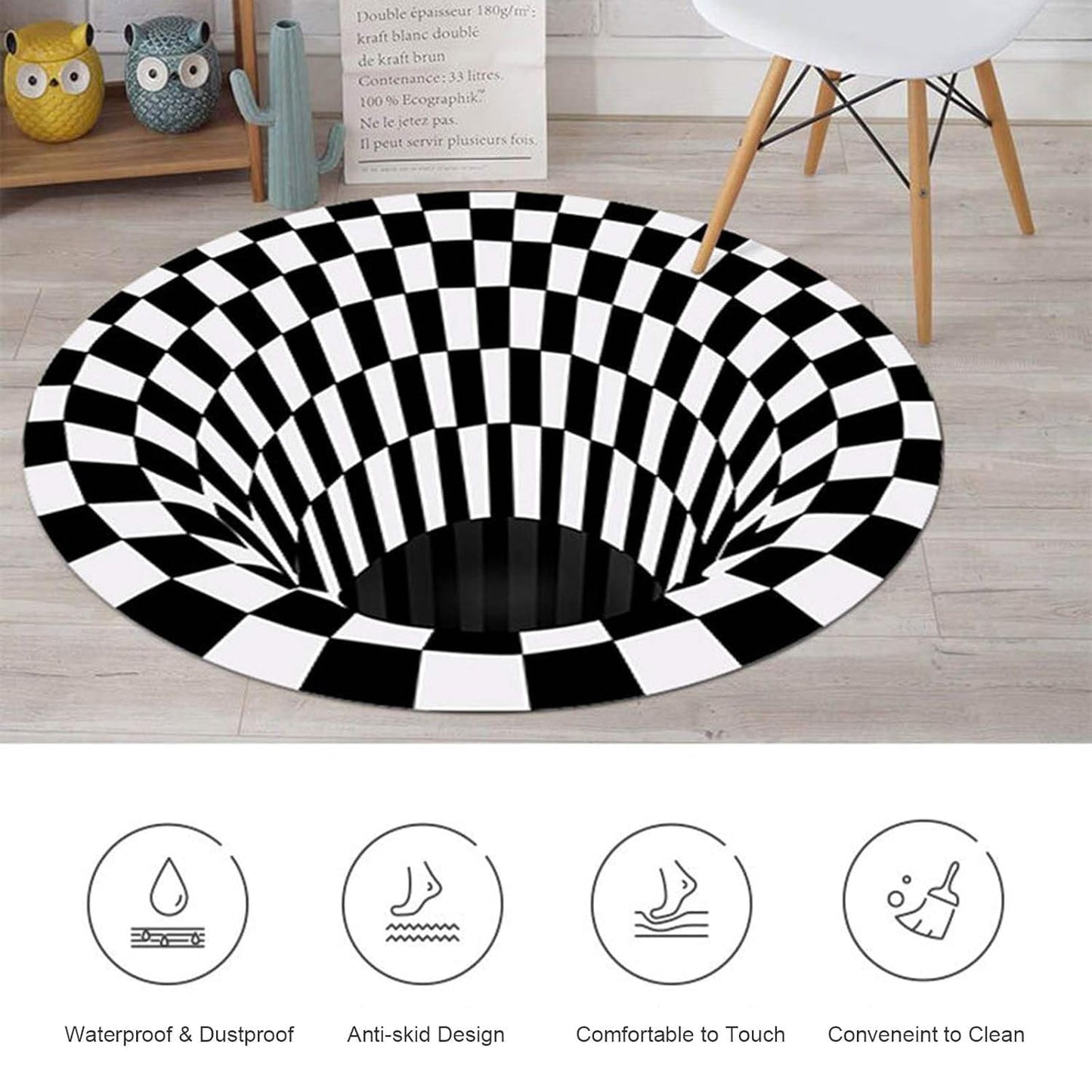 3d Space Round Carpet Floor Mat Non-woven Doormat (1 Pc  78 Cm) - Happy Price - Image 5