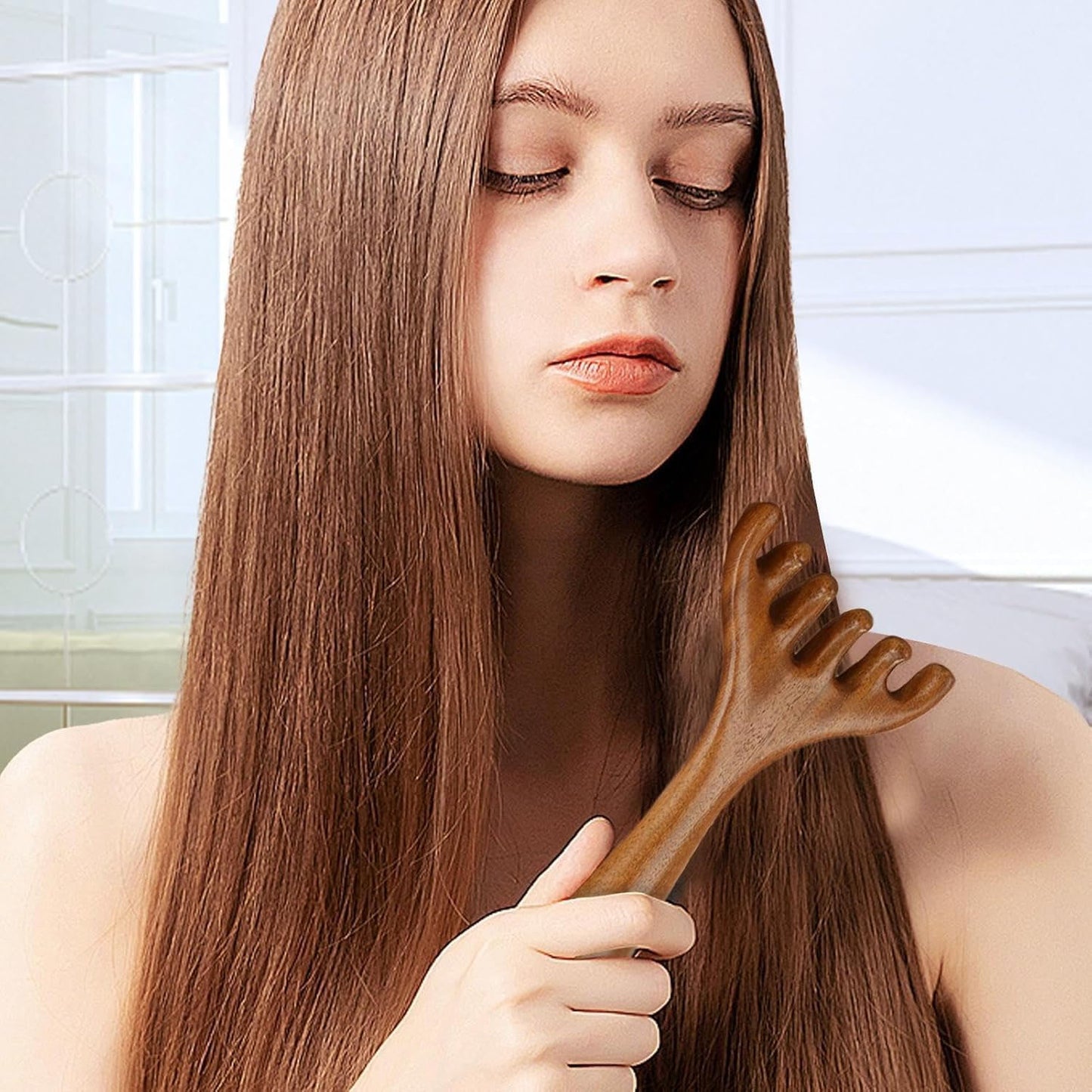 Manual Wooden Style Head & Neck Massager (1 Pc) for Stress Relief - Happy Price - Image 5