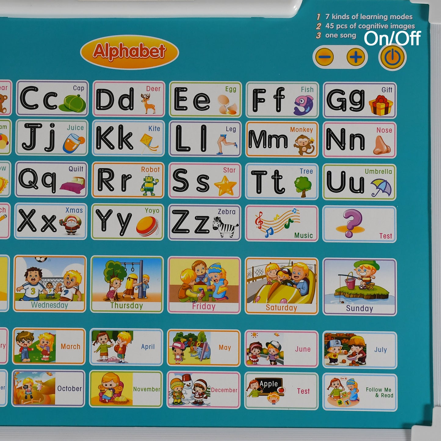 Learning Board 2in1 - Educational Pad For Kids Musical Board For Alphabet Abc Learning Toy Play Mat  Drawing With One Doodle Pen - Happy Price - Image 6
