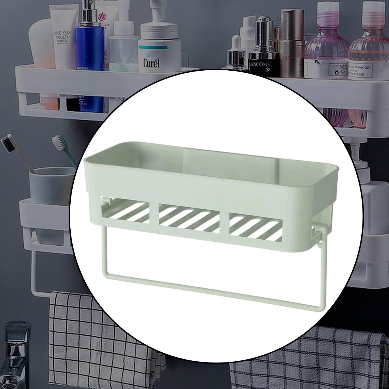 Multipurpose Kitchen Bathroom Shelf Wall Holder Storage Rack Bathroom - Happy Price - Image 1
