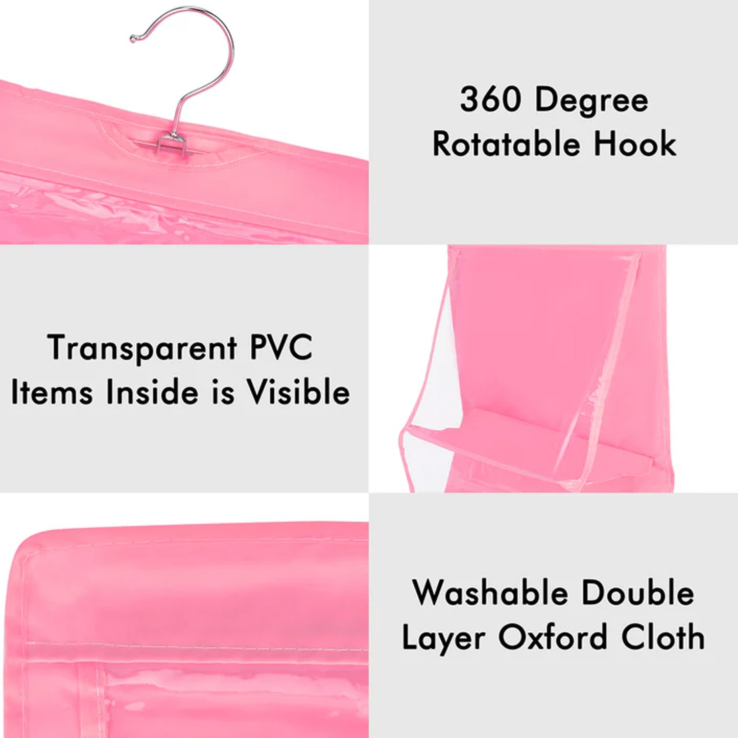 6 Pockets Hanging Purse Handbag Organizer Clear Hanging Shelf Bag (1 Pc) - Happy Price - Image 4