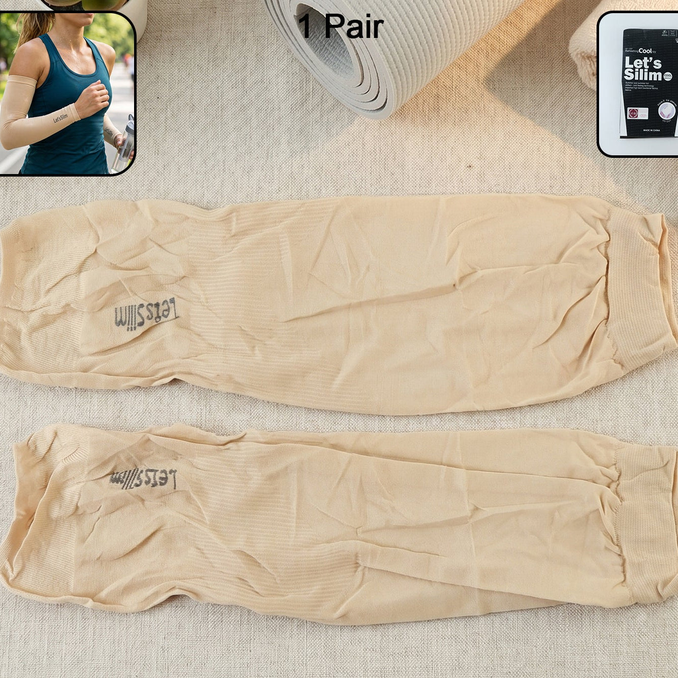 Cooling Arm Sleeves for Sun Protection - 1 Pair - Happy Price - Image 1