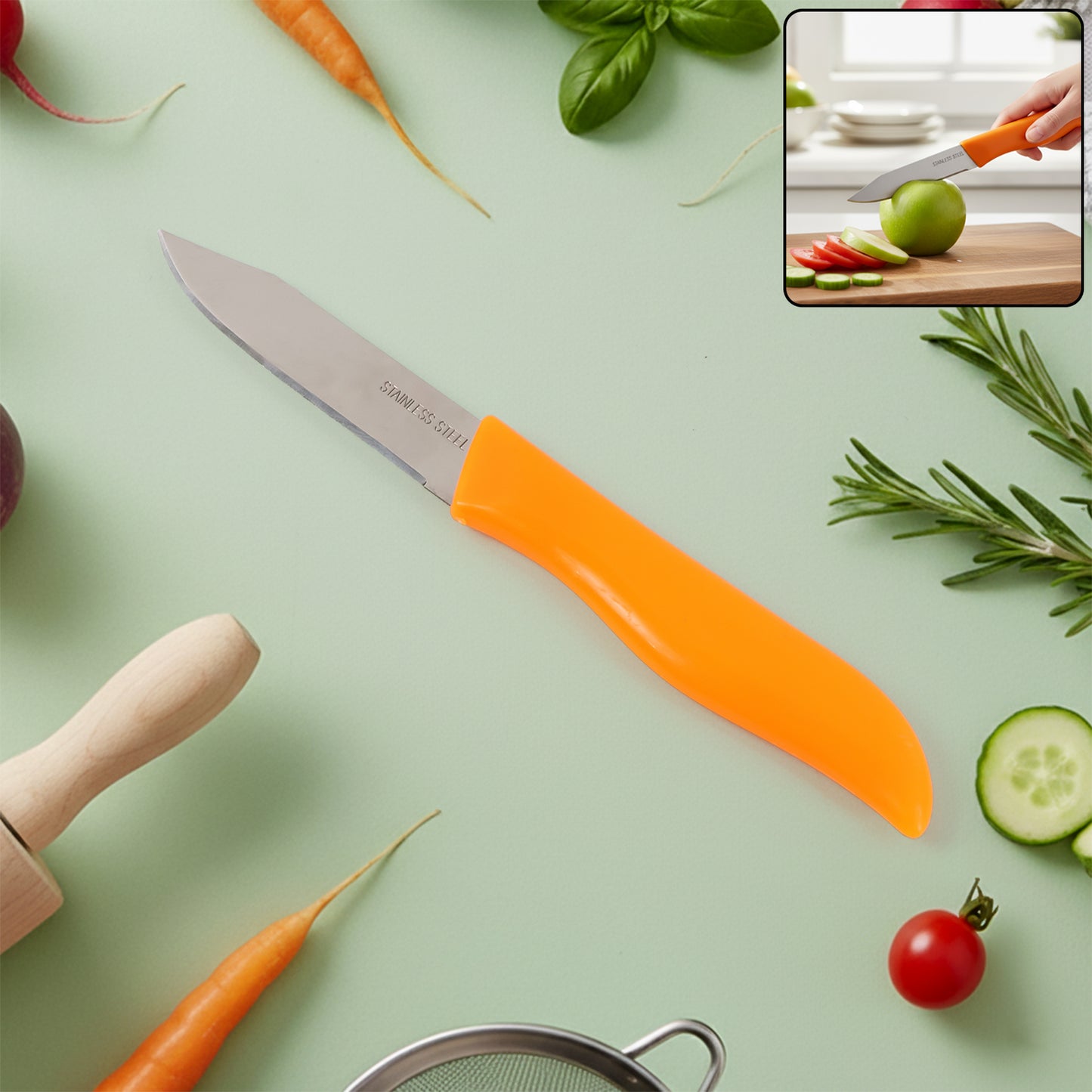 Sharp Stainless Steel Paring Knife for Kitchen Prep (1 Pc) - Happy Price - Image 2