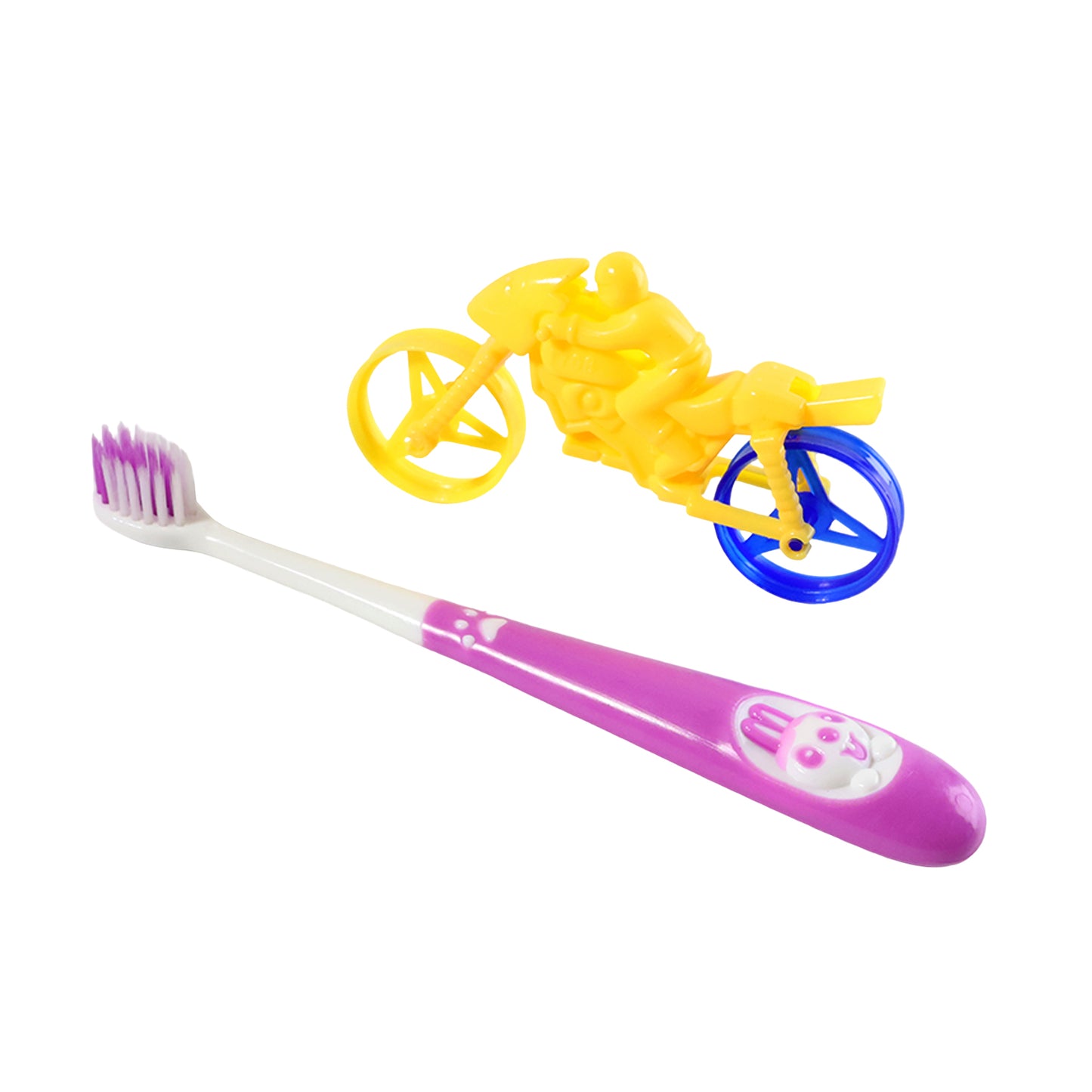 Kids Toothbrush & Motorcycle Toy Set - Fun Oral Care Combo - Happy Price - Image 2
