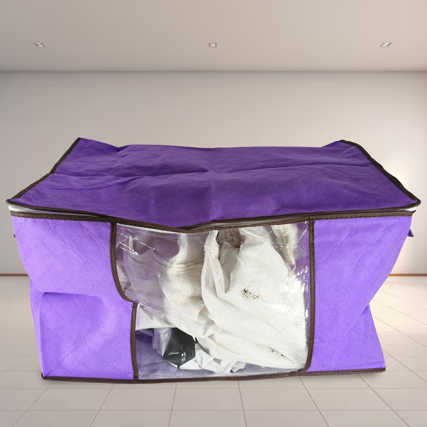 Clothing Storage Bag With Zipper Non-woven Storage Bag For Storing The Clothes And Sarees. - Happy Price - Image 2
