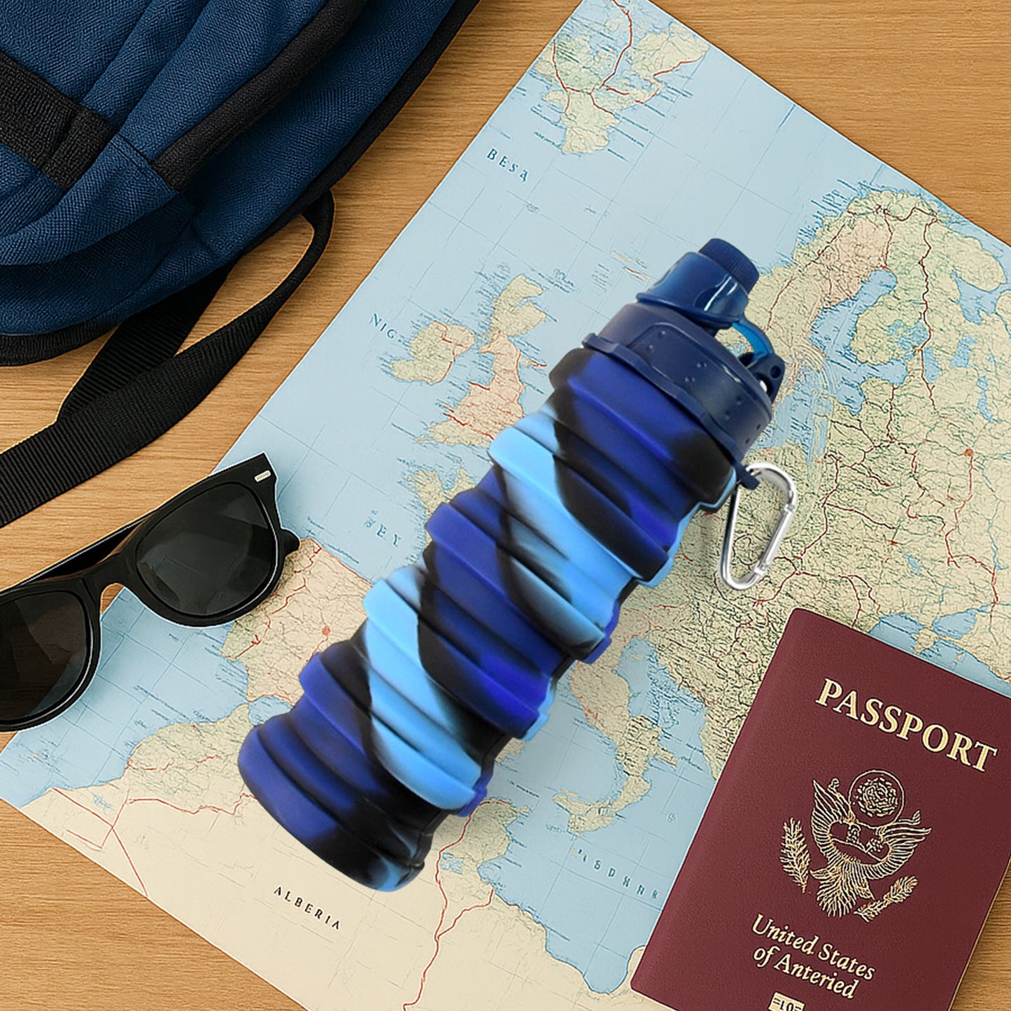 Silicone Foldable Water Bottle - 500 ML Capacity, Portable & Leak-Proof - Happy Price - Image 3