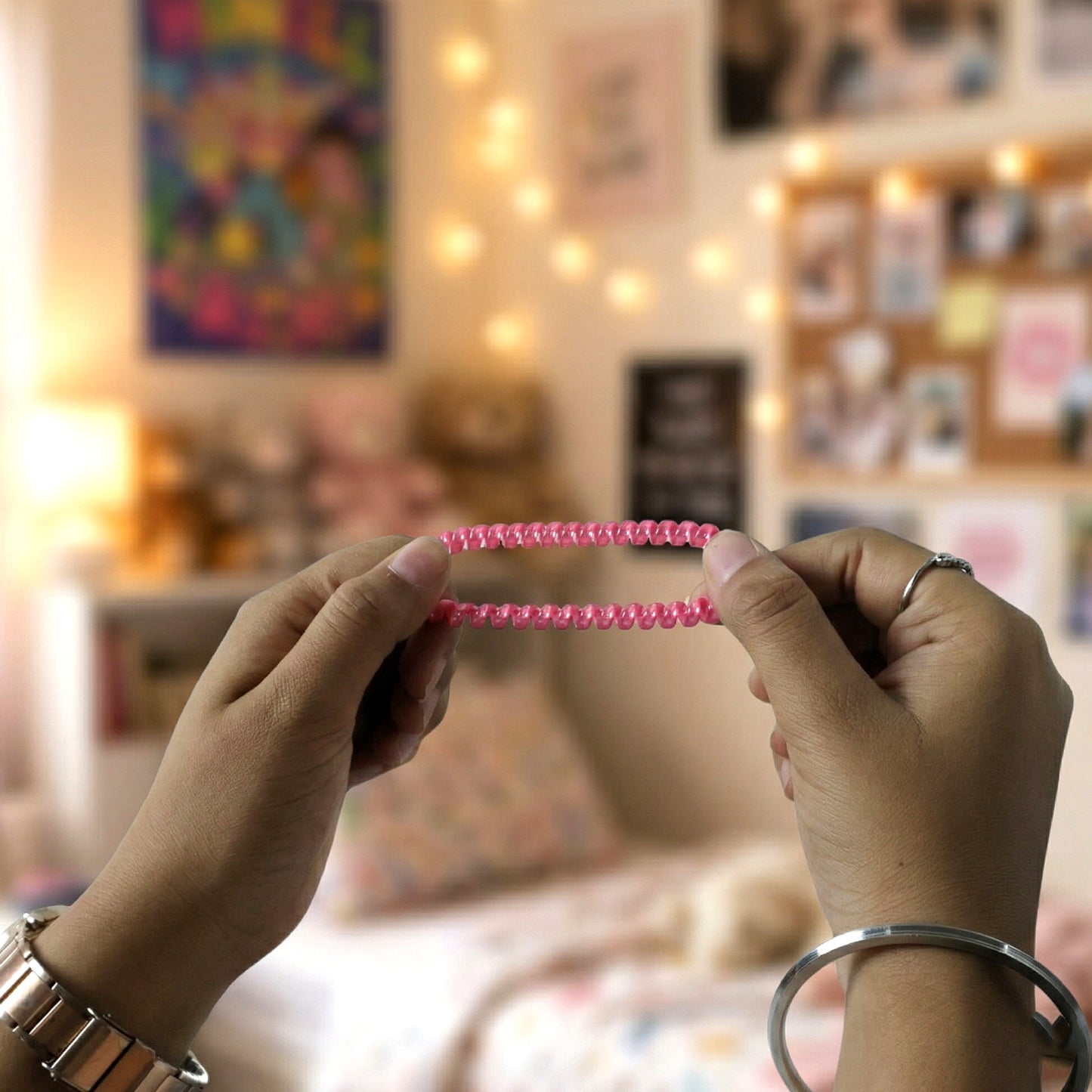 Telephone Wire Hair Band (1 Pc Mix Color)