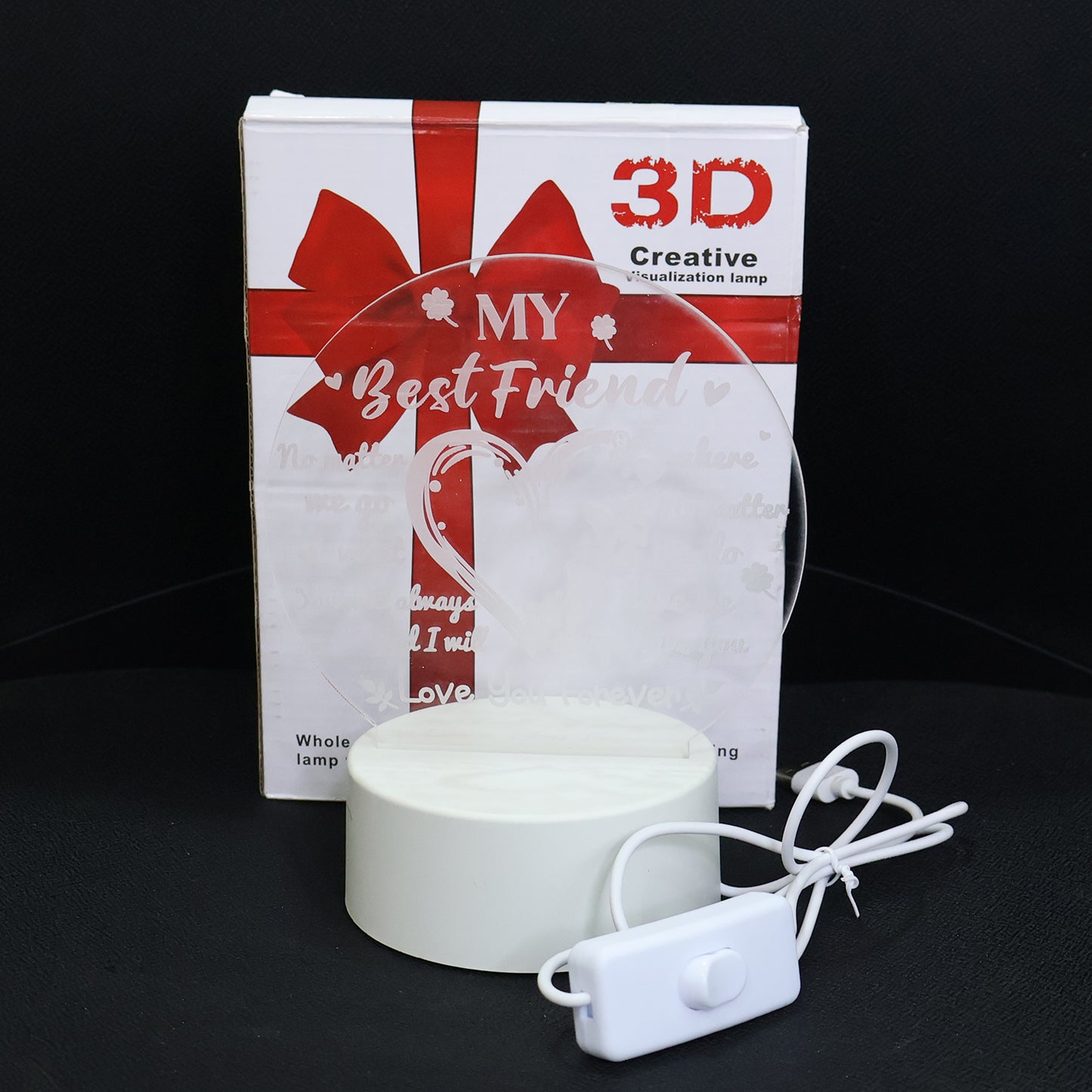 3D Illusion LED Night Lamp - Heart & Best Friend Design - Happy Price - Image 7