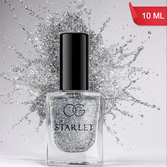 Silver Moonlight Glitter Nail Paint - 10 ML, 1 Pc - Happy Price - Image 1